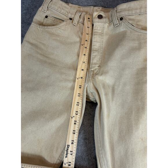 Levis 550 Jeans Men 33x34 Beige Denim Relaxed Fit Straight Leg Orange Tab Grunge - Picture 4 of 13